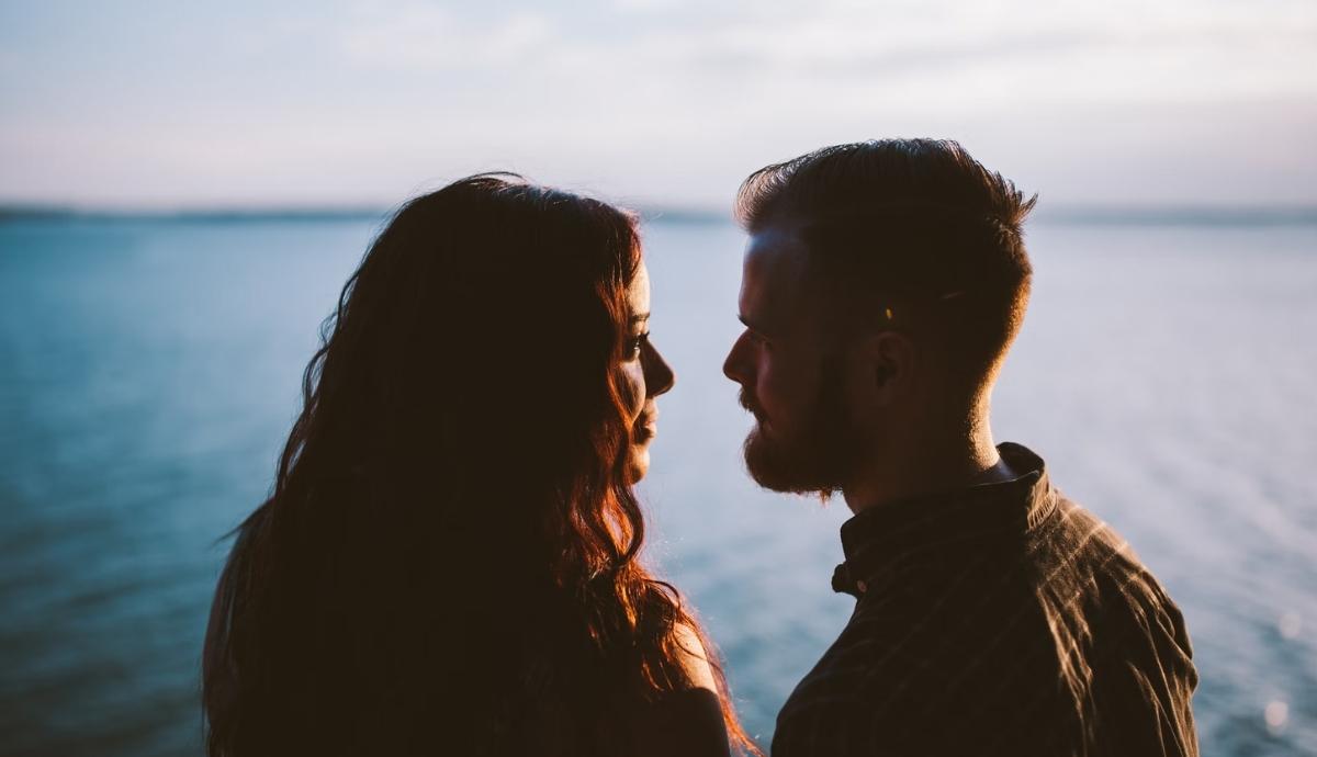 couple looking into each other's eyes