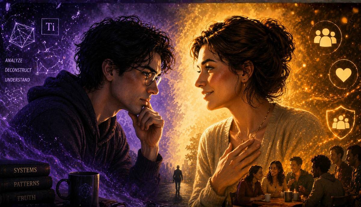 INTP male facing an ESFJ female.